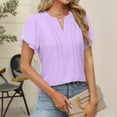 thumbnail image 5 of ShiShine Womens Dressy Blouses V Neck Short Sleeve Shirts 2025 Fall Casual Business Office Work Tops, 5 of 8