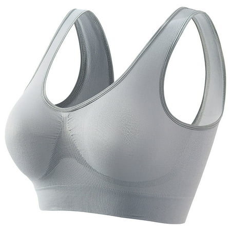 Plus Size Sports Bras for Women Clearance S-5X Wireless Push Up High Support Underwear with Removable Padded Ladies Solid Stretchy Pullover Bralettes