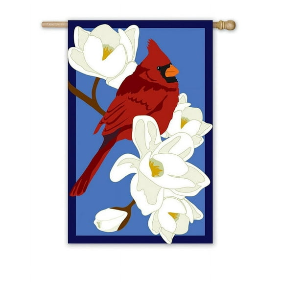Flag, House Size Flag, Cardinal with Magnolias