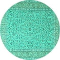 thumbnail image 1 of Ahgly Company Indoor Round Persian Turquoise Blue Traditional Area Rugs, 8' Round, 1 of 4