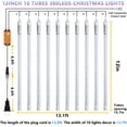 thumbnail image 6 of High Brightness 10 Tube 360 LED 12 Inch Meteor Shower Rain Lights Cascading Falling Rain Outdoor Lights for Christmas Roof Eaves Tree Decoration Icicle Raindrop, 6 of 10