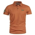 thumbnail image 3 of Ccpelsie Men's Slim Fit Short Sleeve Solid Soft Cotton Polo Shirt(Khaki,4XL), 3 of 4