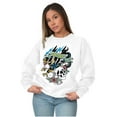 thumbnail image 3 of Live Fast Eagle Skull Dice Tattoo Unisex Plus Fleece Graphic Sweatshirt Brisco Brands 2X, 3 of 5