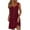 Wine, variant on Summer Fashion Sun Dresses for Womens 2025 Plus Size Casual Solid Color Sleeveless Button V-Neck Dress