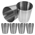 thumbnail image 1 of Copa de vino de acero inoxidable de 10 piezas Copa de almacenamiento de vino de metal portátil al aire libre para acampar fiesta de barbacoa (plata), 1 of 6