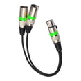 thumbnail image 2 of Xuanheng 1 Female to 2 Male 3 Pin Patch Y Cable for Various Musical Instruments Mixer Green, 2 of 8