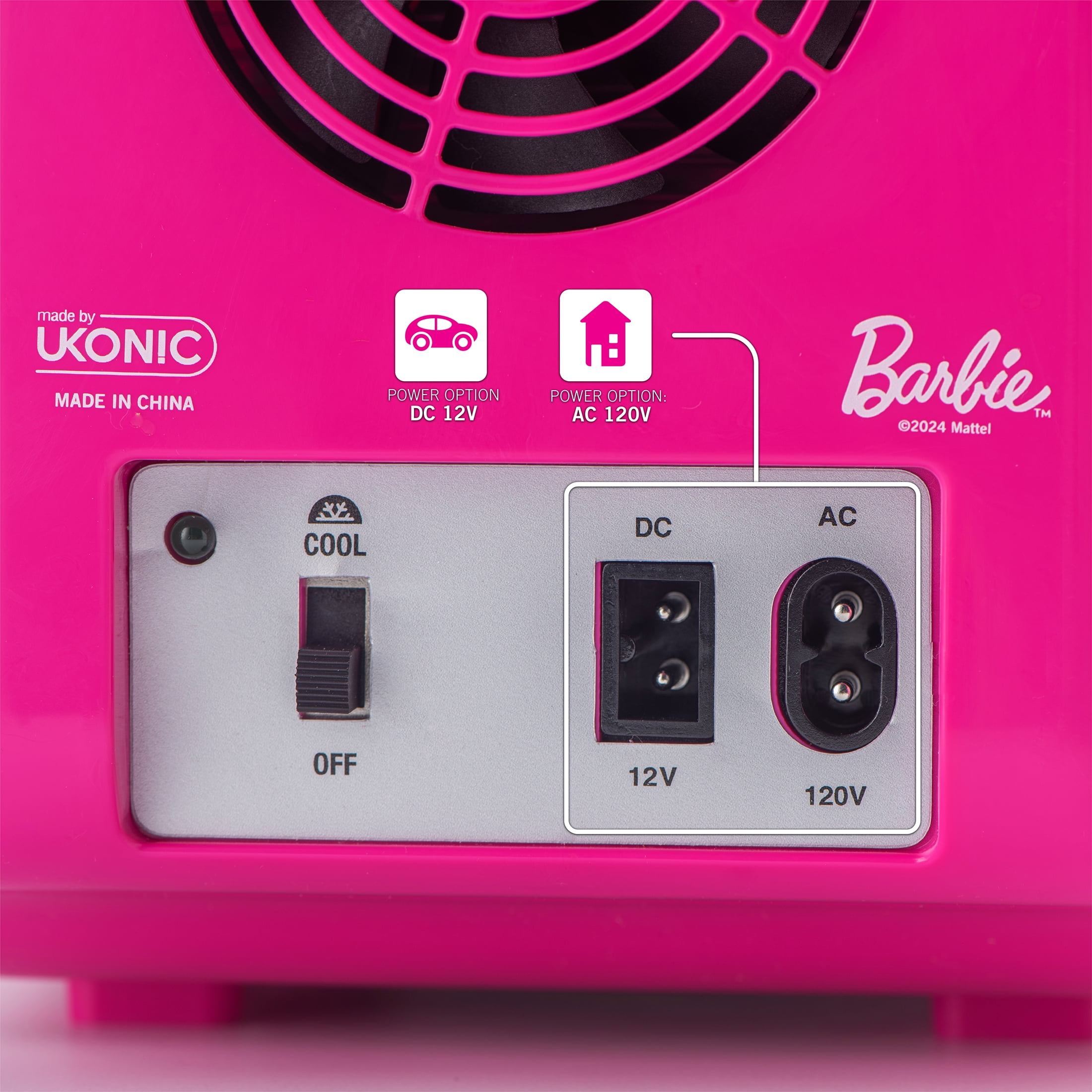 Barbie Hot Pink 6 Can Mini Fridge Thermoelectric Cooler 4 Litre