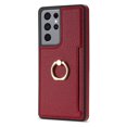 thumbnail image 2 of Allytech Galaxy S21 Ultra Case Cover Wallet, S21 Ultra Case, PU Leather with Ring Holder Stand Protective Shockproof Slim Fit Shell Phone Case Cover for Samsung Galaxy S21 Ultra - Red, 2 of 5