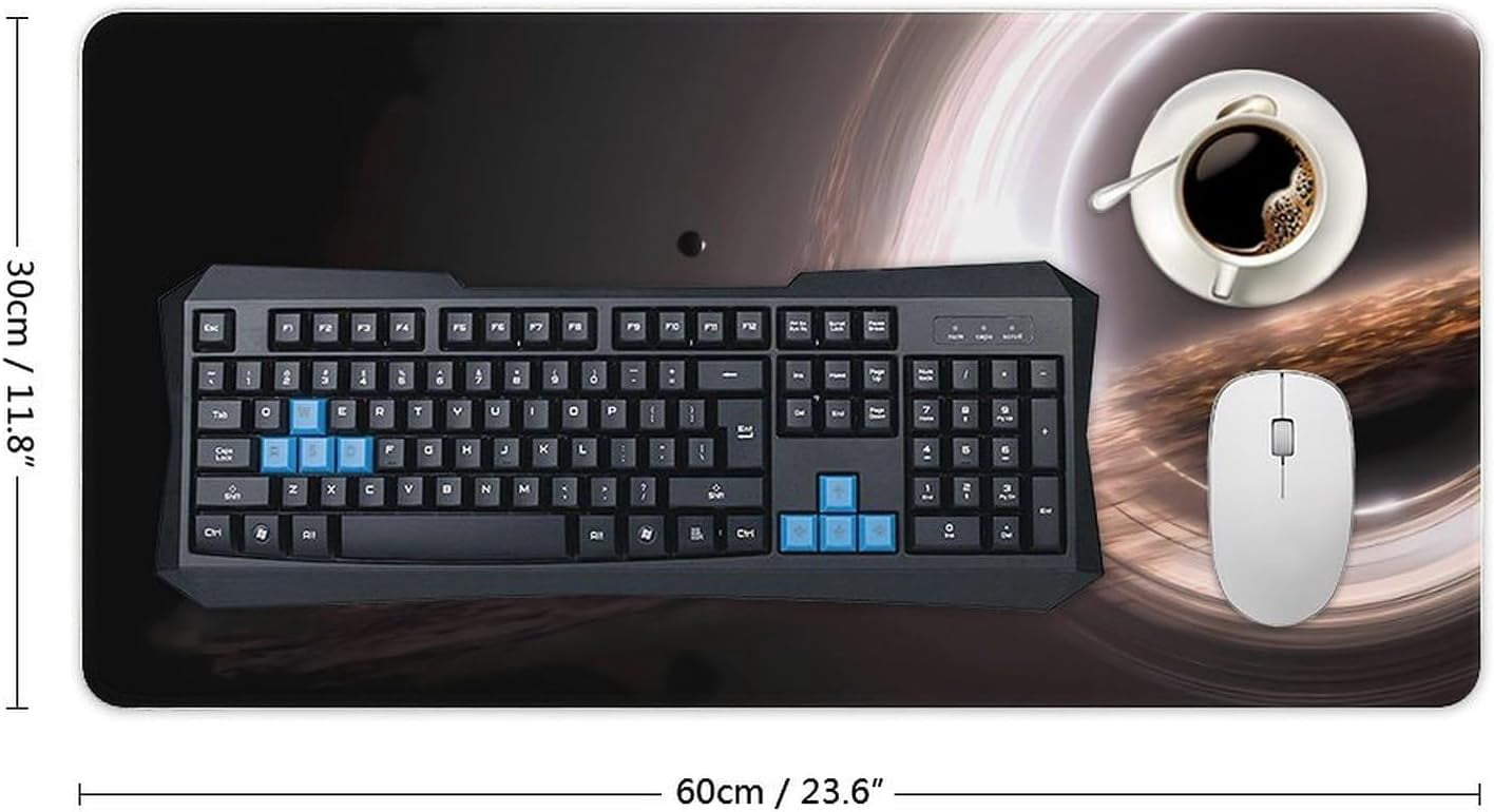 Interstellar Gargantua Black Hole Mouse Pad Large Extended Computer Full Desk Pad 23.6x11.8 inch Computer Mouse Mat Keyboard for Home Office Gaming