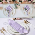 thumbnail image 2 of Purple Cloth Napkins, Country French Rustic Buffalo Plaid Modern Art Washable and Reusable Dinner Napkins Set of 6, Table Napkin for Kitchen Party Birthday Wedding Hotel Housewarming 20"x20", 2 of 8