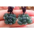 thumbnail image 2 of 2 Pcs Certified Green Burma 100% Natural A Jade jadeite pendant Lotus Flower Necklace 658456 TN, 2 of 10