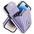 thumbnail image 2 of HZSY.Mobile phone case suitable for iPhone 15 Pro Max card slot protective cover crossbody mobile phone leather case-Light Purple, 2 of 5