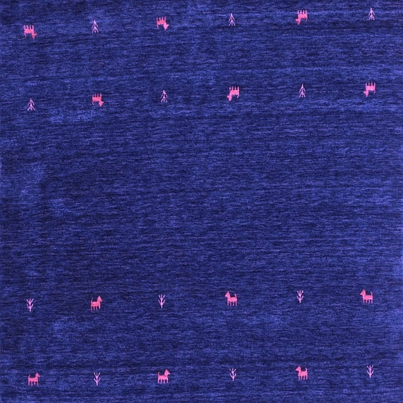 Ahgly Company Indoor Square Abstract Purple Contemporary Area Rugs, 4' Square