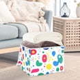 thumbnail image 3 of Yayeee Collapsible Cube Storage Bin with Lid Fabric Closet Decorative Basket with Handles, Colorful Round, 3 of 7