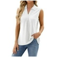 thumbnail image 3 of FAIWAD Womens Summer Sleeveless Tank Tops Trendy Lapel V Neck T Shirt Casual Dressy Blouse Tops, 3 of 5