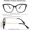 thumbnail image 3 of FEISEDY Blue Light Blocking Glasses Computer Glasses Women Men Cateye TR90 Frame B2772, 3 of 6