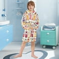 thumbnail image 5 of FORMRS Niños Bathrobe Unisex Hooded Robe Soft Plush Pajamas Sleepwear, Size 2-3T, Colorful Jam Jars, 5 of 7
