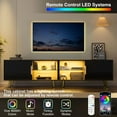 thumbnail image 3 of Modular TV Stand for TVs Up to 75", Modern Entertainment Center with LED Lights and Sliding Door Storage, Adjustable Glass Shelves Media TV Console for Living Room Bedroom, Black, 3 of 17