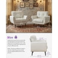 thumbnail image 7 of LAZZO Tufted Leather Accent Chair, Mid-Century Modern Upholstered Armchair for Living Room and Bedroom, White, 7 of 7