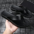 thumbnail image 6 of Mostsola Flip Flops for Men Leather Flats Arch Support Beach Shoes Soft Sole Slip on Shoes, 6 of 7