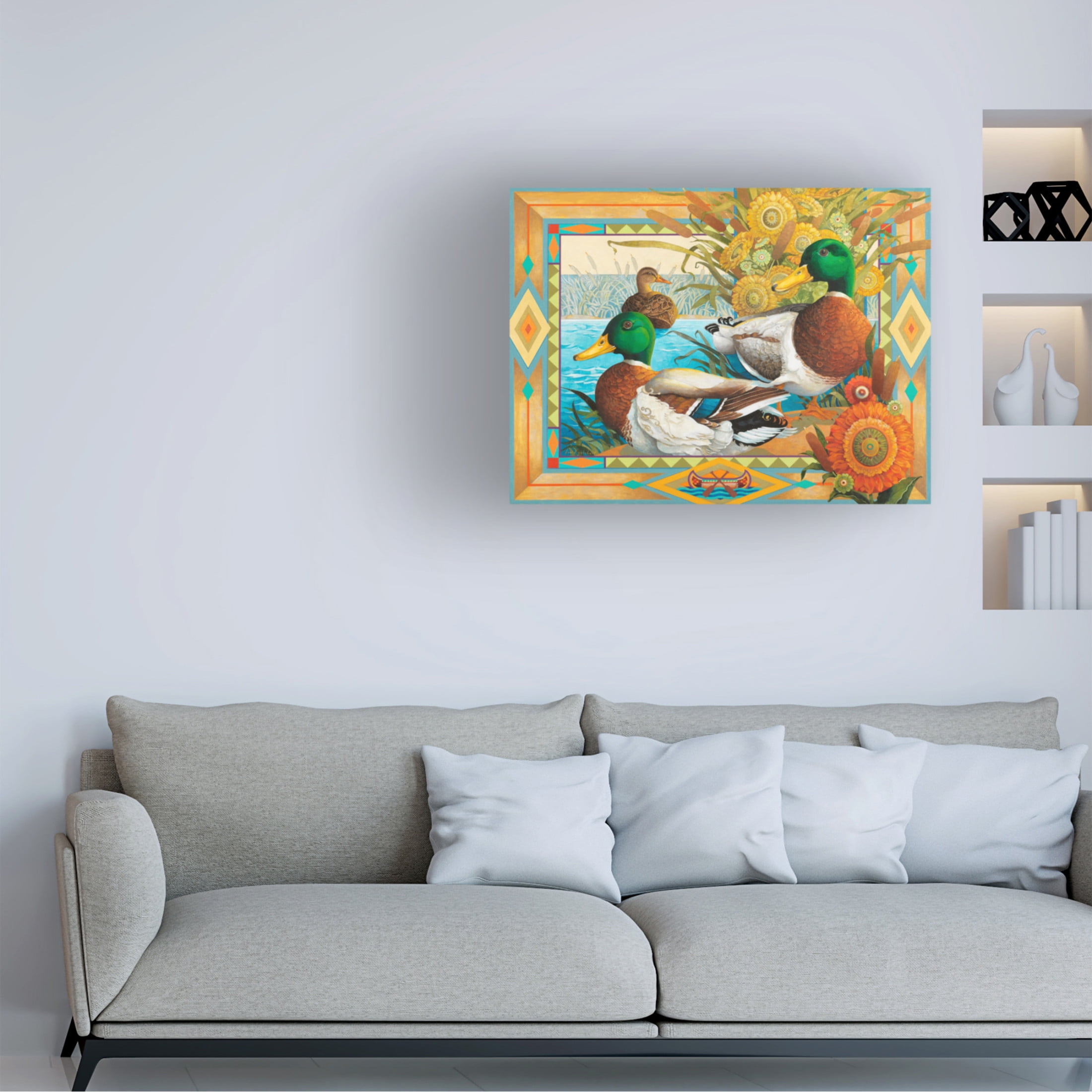 Canvas Wall Art - David Galchutt 'Marshland Friends' Wall Art for Living Room, Bedroom, or Office Décor by Trademark Fine Art - 19 x 14 Inches