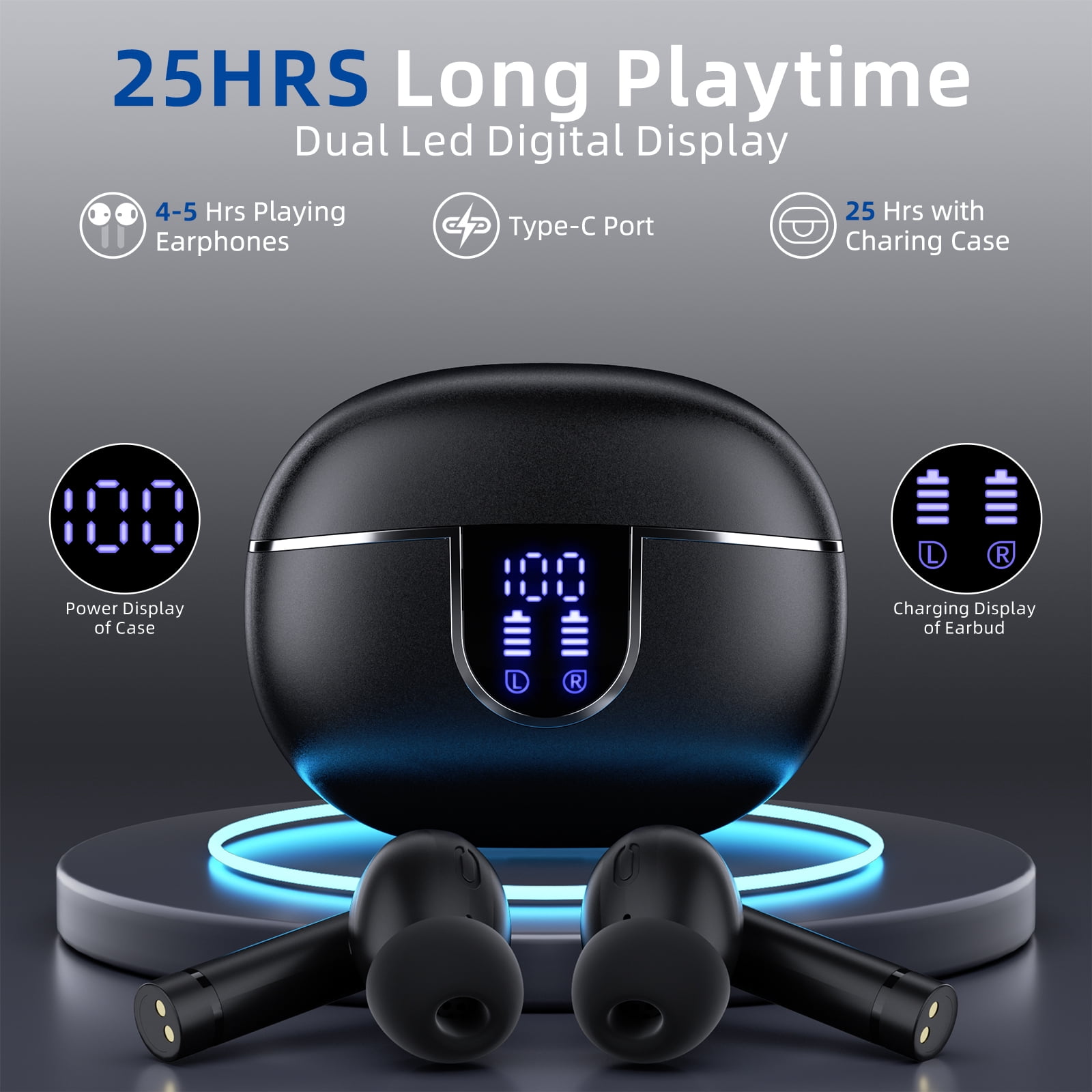 Weofly Balled Wireless Earbuds, in Ear Bluetooth Headphones for iPhone Android Waterproof Ear Buds