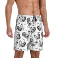 thumbnail image 2 of Wukai Retro Rooster Men’s Short Pajama Pants With Pockets Soft Sleep Pj Shorts for Men-3X-Large, 2 of 6