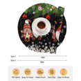 thumbnail image 6 of 15 Inch Round Placemats Set of 6, Black Gnomes Christmas Non Slip Heat Insulation PP Table Mats, Xmas Weeping Balls Snowflake Washable Place Mats for Kitchen Dining Party Table Decor, 6 of 7