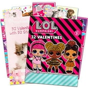 Surprise! LOL Dolls Valentines Cards for Classroom LOL Dolls Valentines Day Cards Bundle - 64pc LOL Valentine Cards with Cute Puppies Kittens Valentines Cards (Boxed School Classroom Pack)