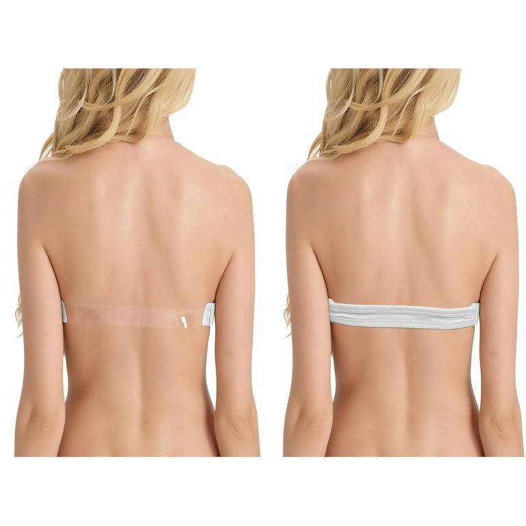 Strapless Clear Back Bra for Backless Wedding Dress Convertible Halter Top  Bras with Transparent Invisible Strap