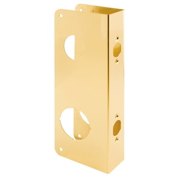 1-3/4 in. x 10-7/8 in. Thick Solid Brass Lock and Door Reinforcer, 1-1/2 in. and 2-1/8 in. Double Bore, 2-3/4 in. Backset