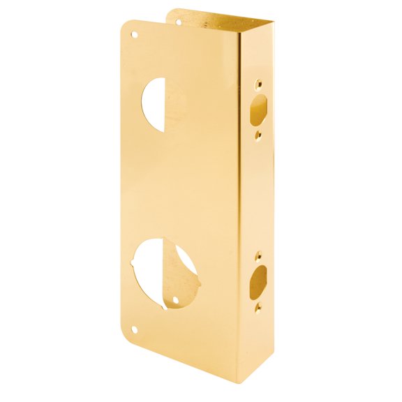 1-3/4 in. x 10-7/8 in. Thick Solid Brass Lock and Door Reinforcer, 1-1/2 in. and 2-1/8 in. Double Bore, 2-3/4 in. Backset