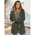 thumbnail image 6 of Warm Fleece Jackets for Women, Fuzzy Hooded Casual Coats Cardigan Sweaters Outerwear with Pockets Gray S, 6 of 8