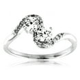 thumbnail image 2 of Sterling Silver Modern Twist Cubic Zirconia Design Promise Engagement Ring, 2 of 2