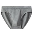thumbnail image 1 of Briefs for Men, Breathable Polyester Fabric with Spandex Stretch, Seamless Design, Soft Elastic Waistband, Solid Black Color, Size L, 1 of 5
