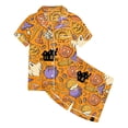 thumbnail image 4 of SJLDQY Halloween Girls Pajama Sets Button Down Short Sleeve Shirts Shorts 2 Piece Pj Sets Hallowmas Printed Sleepwear Breathable Soft Loungewear Sets for Girls, 4 of 4