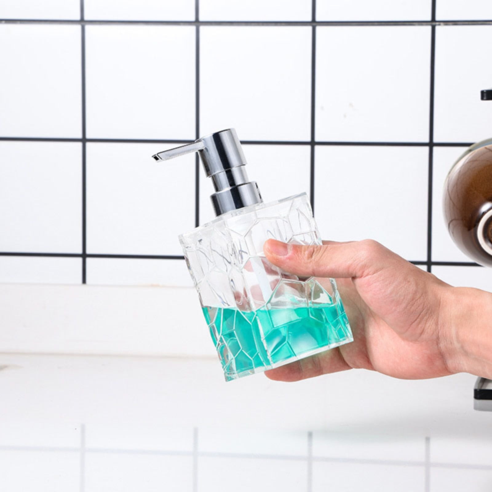 Foldable And Dustpan Set 2 Pack Proof Clear Soap Dispenser Acrylic Plastic Hand Soap Lotion Dispenser Set For Bathroom Decor Kitchen College Dorm