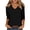 Black women's v neck tops a1, variant on Women's V Neck 3/4 Sleeve Tops Casual Basic Tee Shirts Solid Blouses Vacation Fashion Clothes, Yellow S