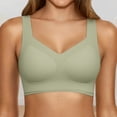 thumbnail image 2 of WCJM Green Yoga Womens Yoga Bras for Women No Padding with Adjustable Back Hooks V-Neck Basic Wireless Racerback Bra Low Support Workout Sports Bra, 2 of 5