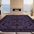 thumbnail image 2 of Design&I 8'x10' Washable Area Rug Purple Black Baroque Floral Design Elegant Scrollwork with Ornate Borders for Living Room, Family Extra Large Skid-Resistant Low Profile, 2 of 7