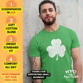 thumbnail image 3 of NYC FACTORY USA Screen Printed Green Irish Shamrock T-Shirt St Patricks Day Mens Ireland Tee Shirt Heather Green, Small, 3 of 4