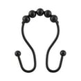 thumbnail image 2 of Utopia Alley  Double Roller Ball Stainless Steel Shower Curtain Hooks Rings, Set of 12 Black, 2 of 10