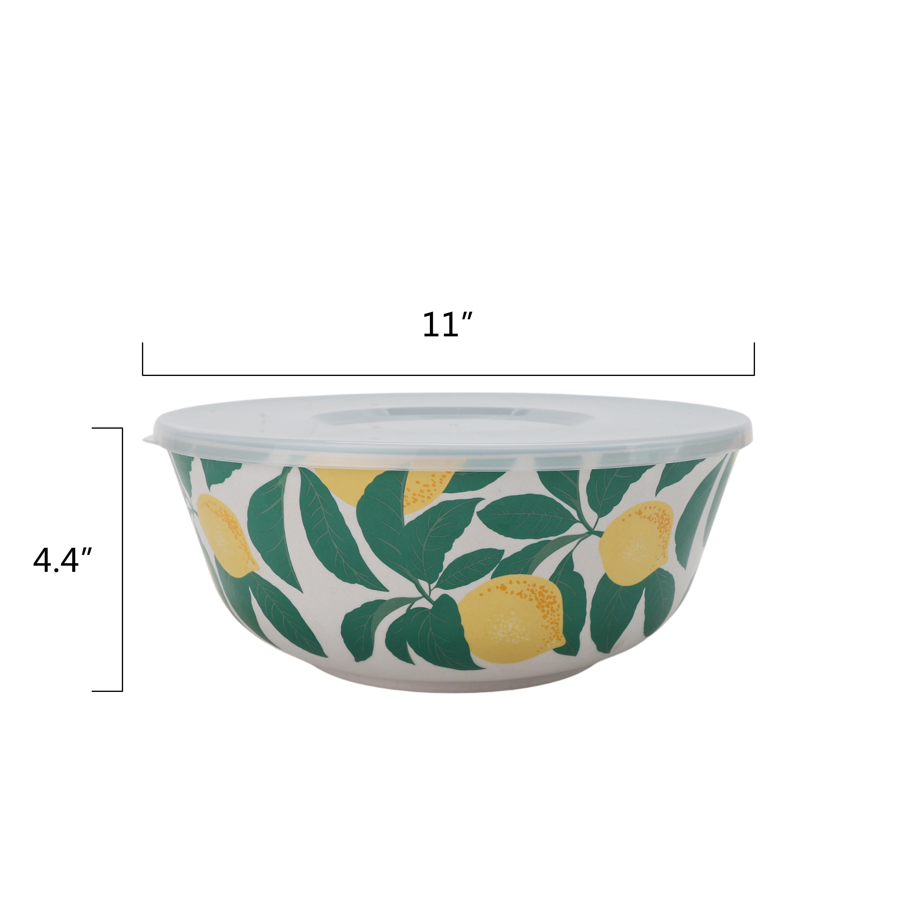 Mainstays by Becky G. & Alejandra Bamboo Melamine 4-Piece Serve Bowl Set, Lemon & Green