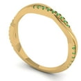 thumbnail image 2 of 0.16 ctw Wedding Band for Women - 14K Yellow Gold Simulated Green Diamond Stackable Eternity Ring, 2 of 6