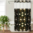 thumbnail image 3 of White Green Flower No Hook Shower Curtain Waterproof,Bathroom Curtains with Snap in Liners and See Through Top Window,Vintage Geometric Floral Plant Leaves Hotel Bathtub Curtains Shower 36"Wx72"L, 3 of 8