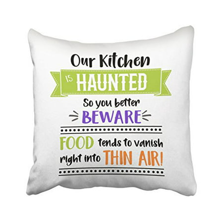 WinHome Funny Kitchen Quote Halloween Decor Throw Pillow Covers Cushion Cover Case 18x18 Inches Pillowcases Two Side