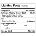 thumbnail image 4 of Westinghouse 3687600 42 watt A19 Eco Halogen Light Bulb, Soft White - Pack of 4, 4 of 4