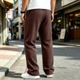 thumbnail image 4 of Lmueinov Men's Waffle Knit Wide Leg Sweatpants Elastic Waist With Drawstring Front Pleats With Deep Side Pockets For Fall And Winter Wear, S-3XL, 4 of 6