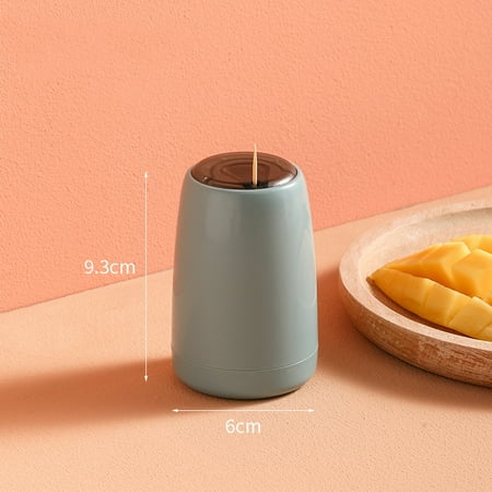 

HXAZGSJA Automatic Toothpick Dispenser Press to Pop out Toothpick Holder Storage Box with Visible Window for Table Home(Blue)