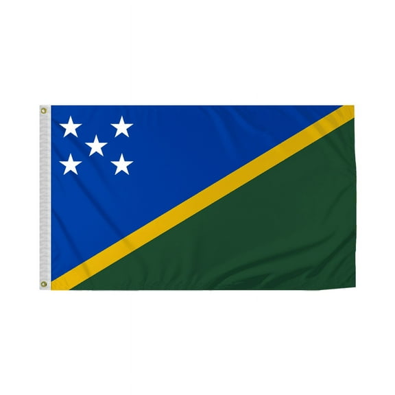 Promopatriot Solomon Islands Country Flag 3x5 Ft Outdoor Nylon Double Stitched Edges Canvas Header Brass Grommets 3'x5' Solomon Islands